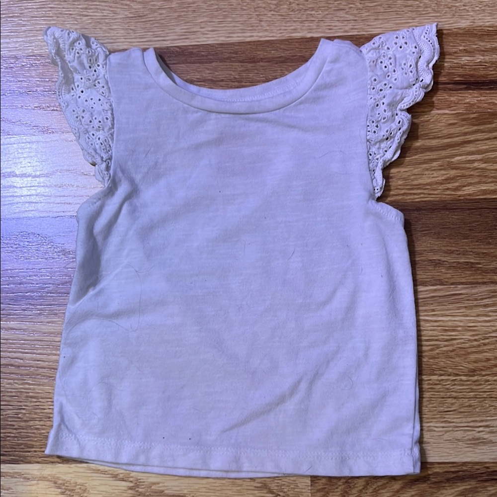 Kids White Lace Sleeve Top